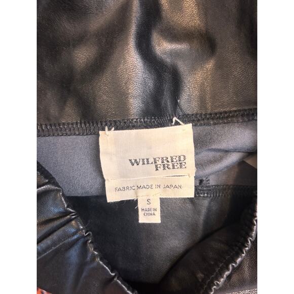 Wilfred Free Faux Leather High Waisted Leggings Black Skinny Fit Size Small - Picture 8 of 8